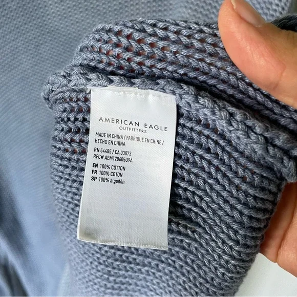 American Eagle Outfitters Easy Crew Neck Sweater - Blue - Size Large - Picture 7 of 7